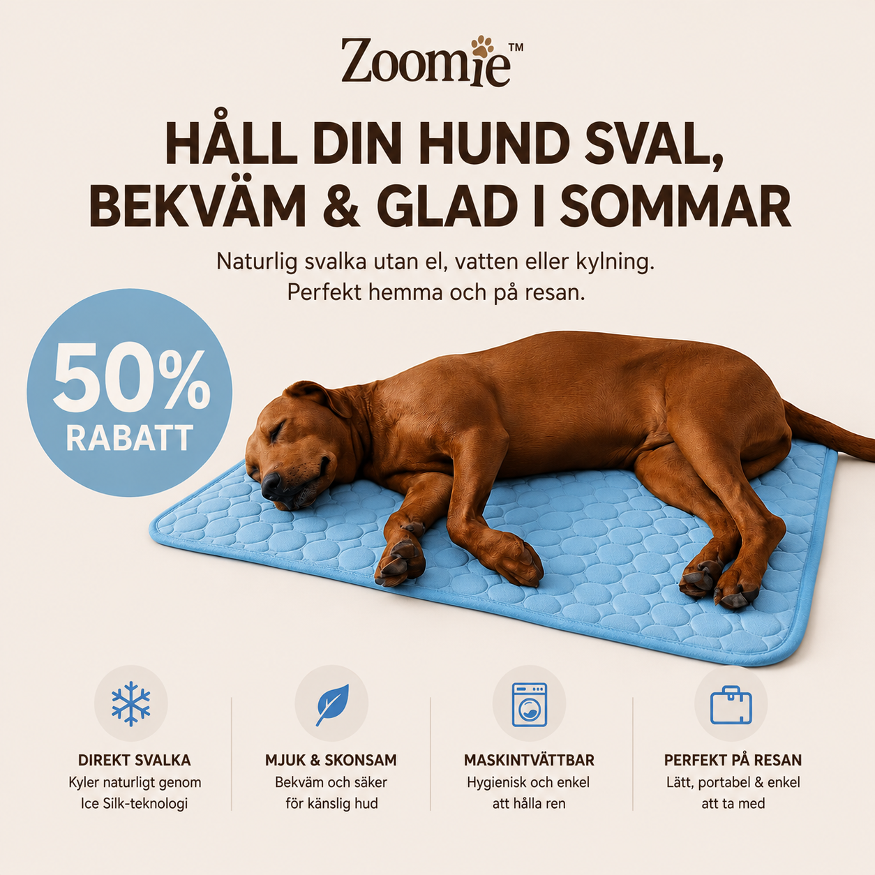 Zoomie™ - ArcticPaw - Självkylande matta för Hundar
