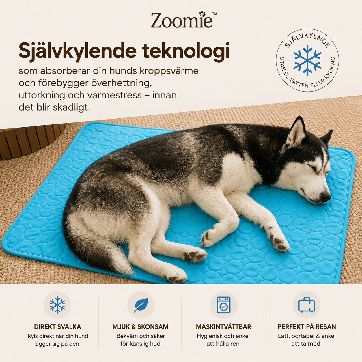 Zoomie™ - ArcticPaw - Självkylande matta för Hundar